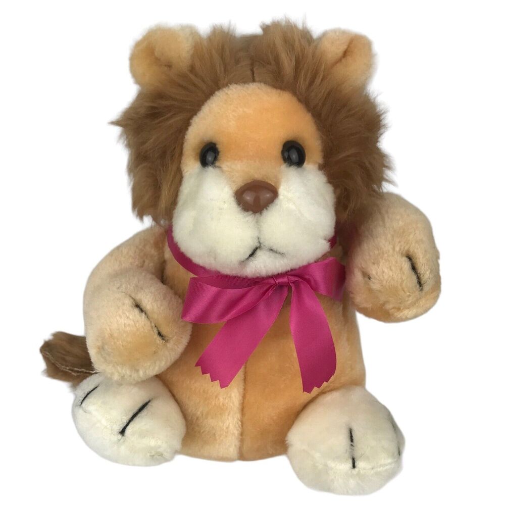 Wonder Toys Co Lion Plush 10.5'' Carnival Style 1984 Stuffed Animal Toy Korea